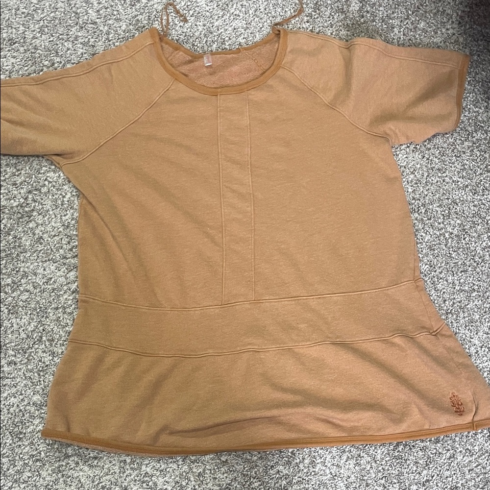 Free People Elementary Tunic: BARELY WORN Casual Tan Women's Top
